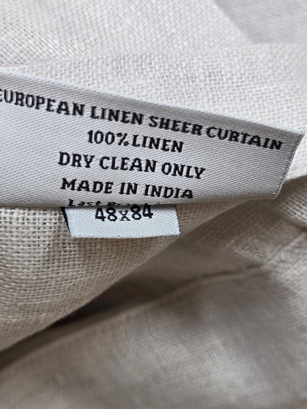QUINCE Set Of 4 48x84 European Linen Sheer Curtains Cloud 9236